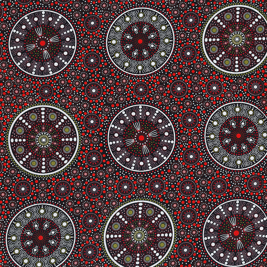 AUSTRALIAN Wildflowers After Rain yellow- 3/4yd REMNANT