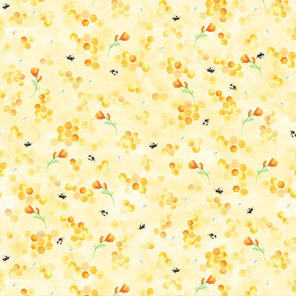 BUZZIN AROUND Honey Comb Floral yellow