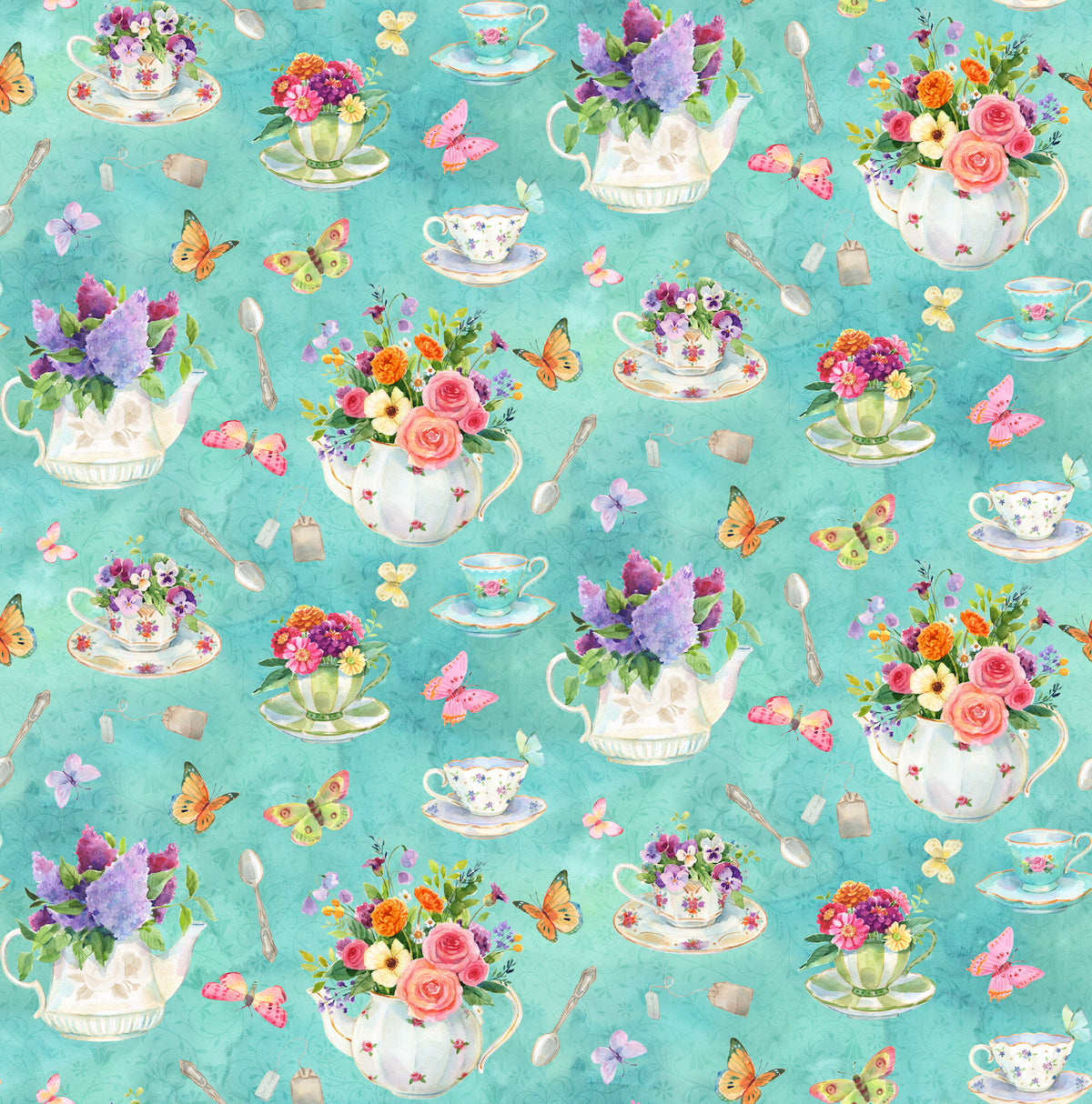 SECRET GARDEN Tea Pots aqua