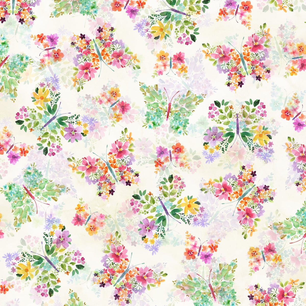 SECRET GARDEN Floral Butterflies natural