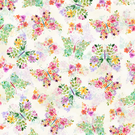 SECRET GARDEN Floral Butterflies natural