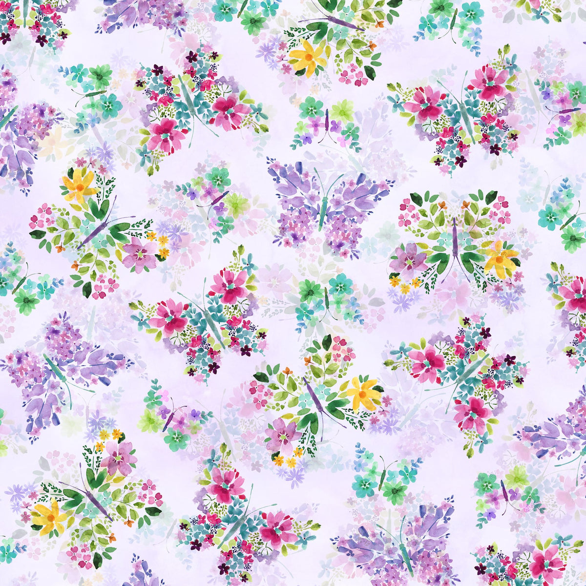 SECRET GARDEN Floral Butterflies lilac