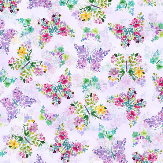 SECRET GARDEN Floral Butterflies lilac