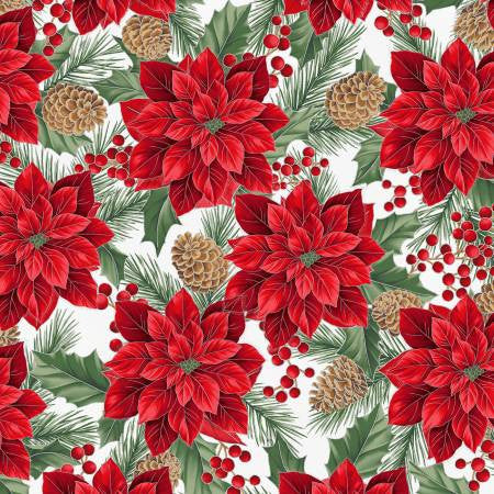 CHRISTMAS WISH Poinsettias december/silver