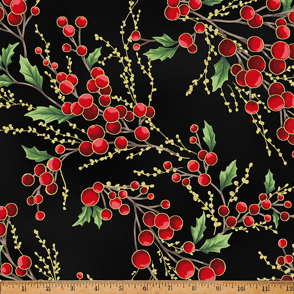CHRISTMAS WISH Berries black/gold