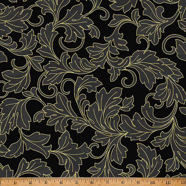 CHRISTMAS WISH Leaves black/gold