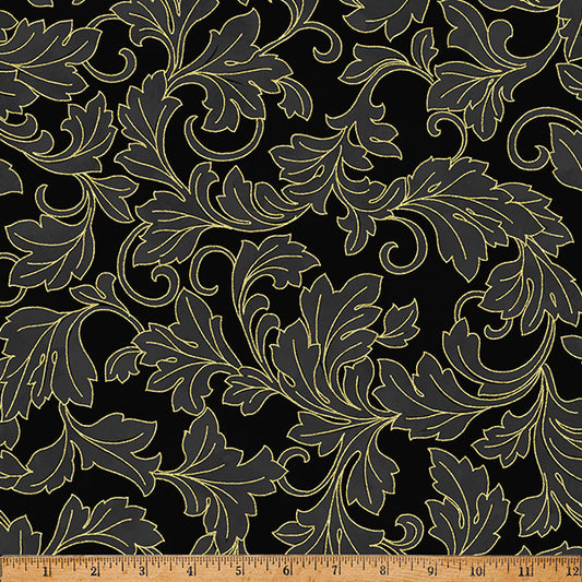 CHRISTMAS WISH Leaves black/gold