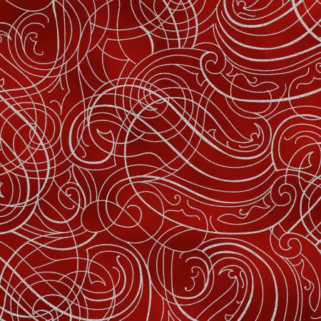 CHRISTMAS WISH Scroll crimson/silver