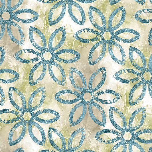 ROUGH AROUND THE EDGES Stencil Loops teal