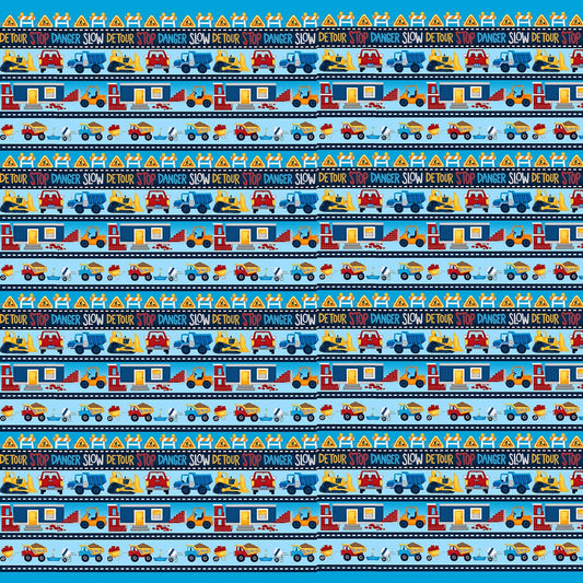 UNDER CONSTRUCTION Border Stripe cyan