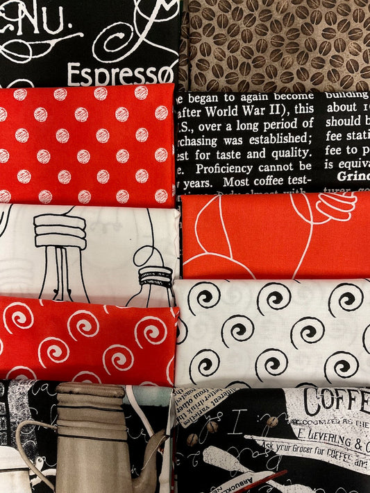 COFFEE CHALK Red 10 fat quarters