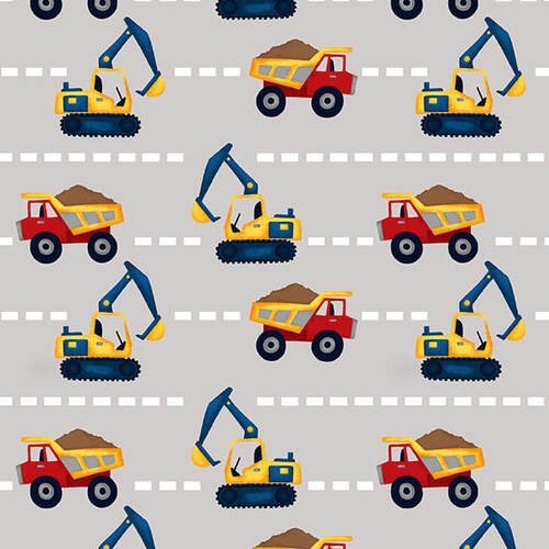 UNDER CONSTRUCTION Crane & Truck Allover grey