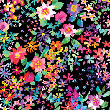 GRADIENTS EUPHORIA Rainbow Blooms midnight - 30" REMNANT