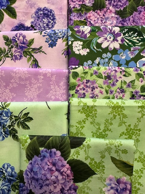 HYDRANGEA GRACE 9 Fat Quarters