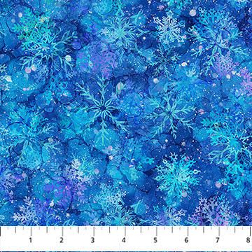 MIDWINTER MAGIC Snowflakes medium blue multi