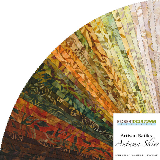 ARTISAN BATIKS AUTUMN SKIES Roll Ups 2 1/2" Strips