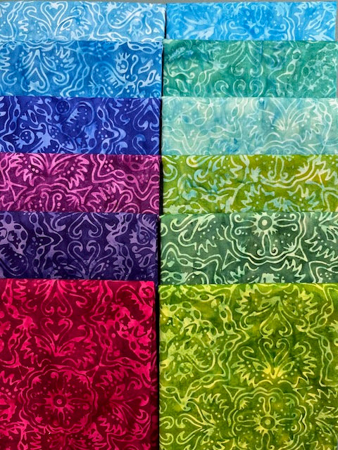 RAINBOW BRIGHTS Cool 12 Fat Quarters