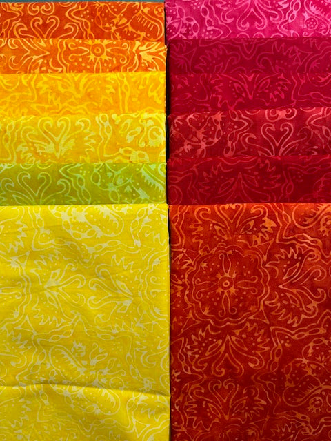 RAINBOW BRIGHTS Warm 12 Fat Quarters