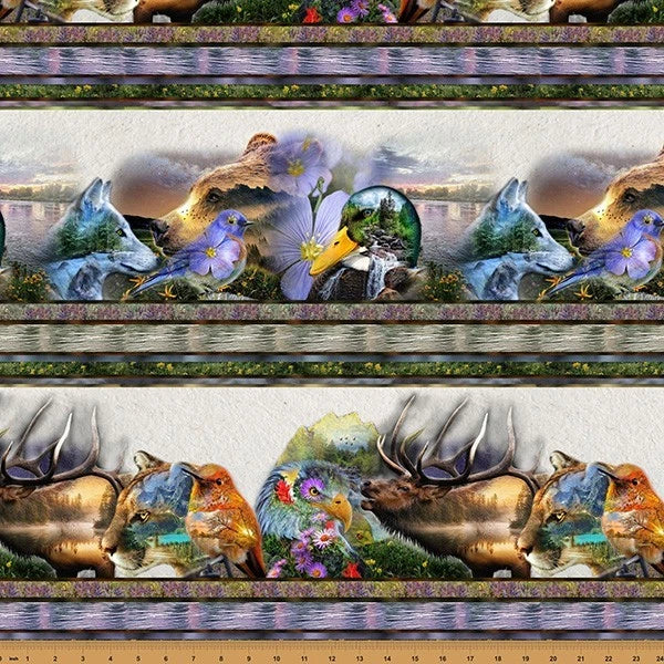 WILD AND WOVEN Border Print meadow