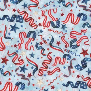 RED TRUCK ROAD TRIP Streamers baby blue