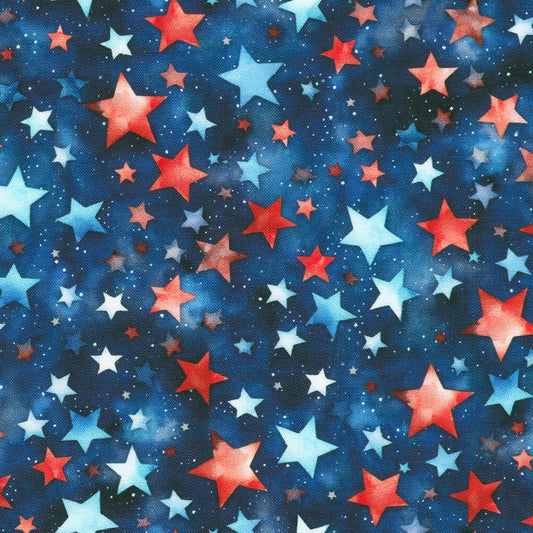 STARS AND STRIPES Multi Stars on Blue
