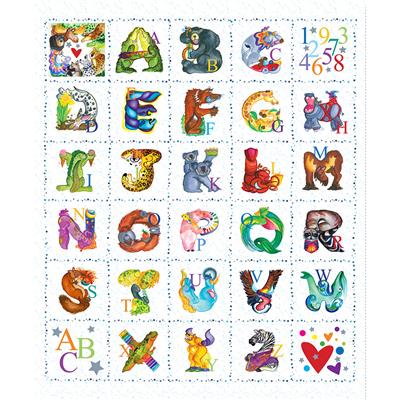AMAZING ALPHABET Blocks 36"x43" Panel white