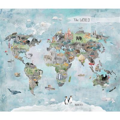OUR WORLD 36"x42" World Map Panel mutli color