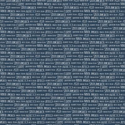 OUR WORLD Words navy blue